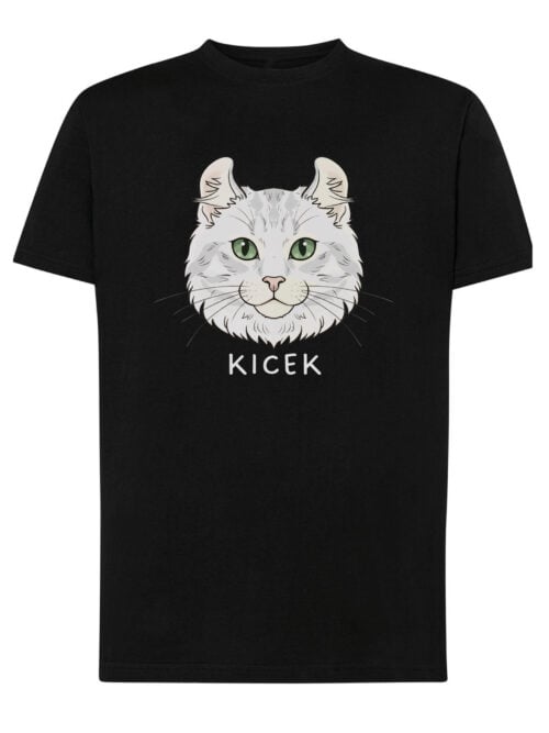 1599 (10) Koszulka Amerykański Curl Biały Personalizowana Kot