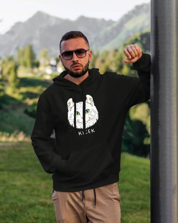 1599 (15) Bluza z kapturem Amerykański Curl Biały <br>Personalizowana Kot