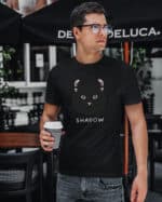 1600 (12) Koszulka Amerykański Curl Czarny <br>Personalizowana Kot