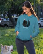 1600 (17) Bluza z kapturem Amerykański Curl Czarny <br>Personalizowana Kot