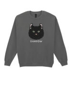 1600 (22) Bluza bez kaptura Amerykański Curl Czarny <br>Personalizowana Kot Pupil