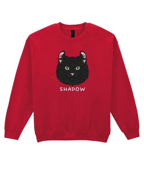 1600 (25) Bluza bez kaptura Amerykański Curl Czarny Personalizowana Kot