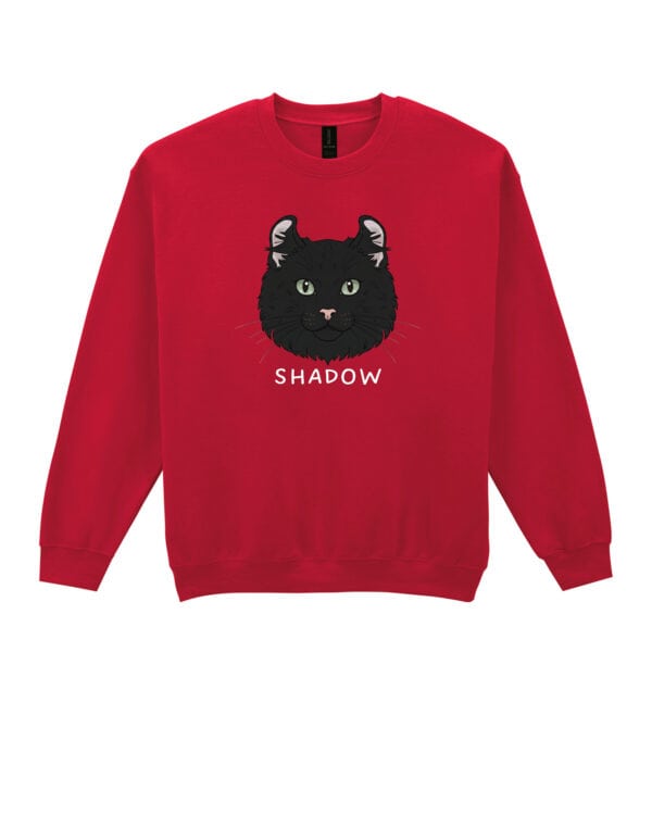 1600 (25) Bluza bez kaptura Amerykański Curl Czarny Personalizowana Kot