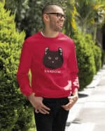 1600 (27) Bluza bez kaptura Amerykański Curl Czarny <br>Personalizowana Kot Pupil