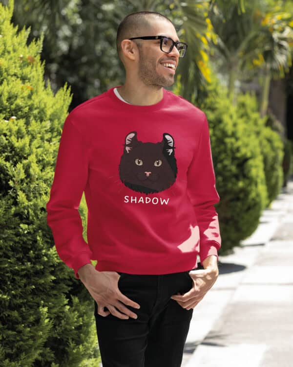 1600 (27) Bluza bez kaptura Amerykański Curl Czarny <br>Personalizowana Kot Pupil