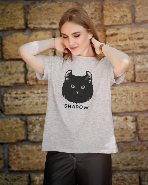 1600 (5) Koszulka Amerykański Curl Czarny <br>Personalizowana Kot