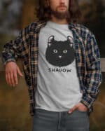 1600 (6) Koszulka Amerykański Curl Czarny <br>Personalizowana Kot