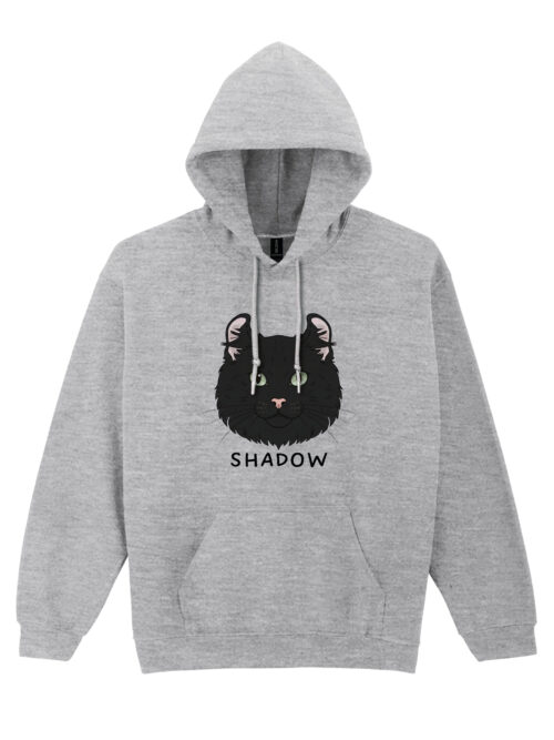 1600 (7) Bluza z kapturem Amerykański Curl Czarny Personalizowana Kot