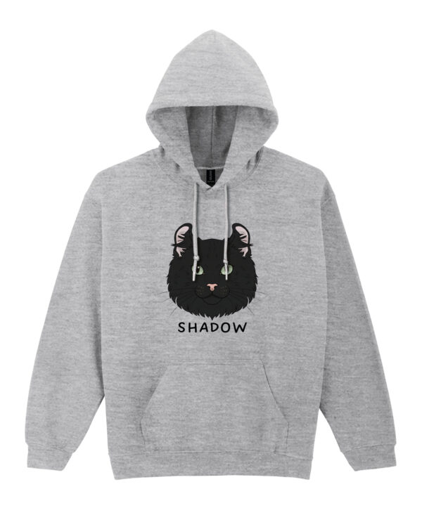 1600 (7) Bluza z kapturem Amerykański Curl Czarny Personalizowana Kot