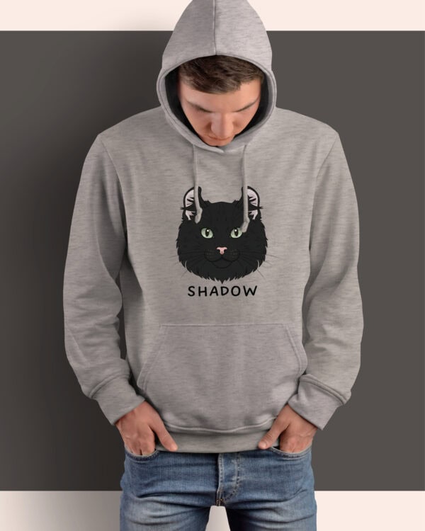 1600 (9) Bluza z kapturem Amerykański Curl Czarny <br>Personalizowana Kot