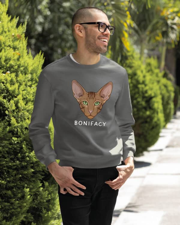 1601 (24) Bluza bez kaptura Orientalny Brązowy <br>Personalizowana Kot Pupil