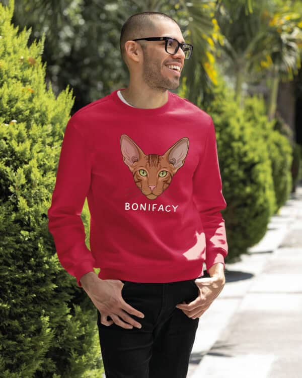 1601 (27) Bluza bez kaptura Orientalny Brązowy <br>Personalizowana Kot Pupil