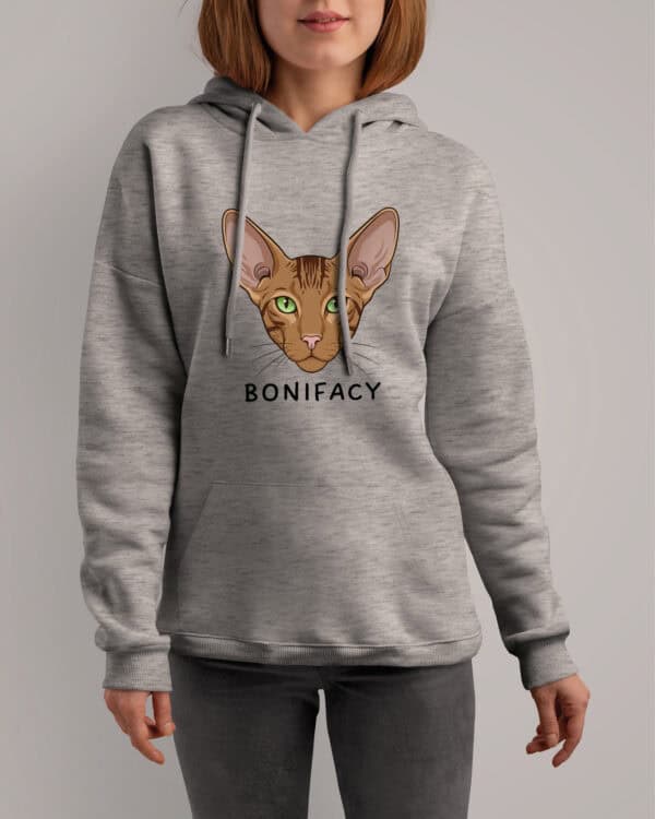 1601 (8) Bluza z kapturem Orientalny Brązowy <br>Personalizowana Kot Pupil