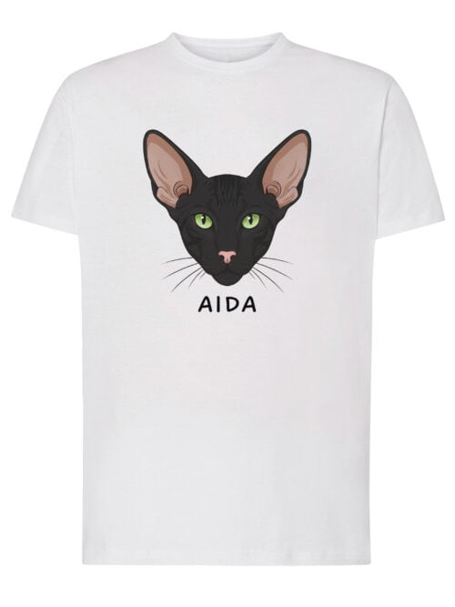 1602 (1) Koszulka Orientalny Czarny Personalizowana Kot Pupil