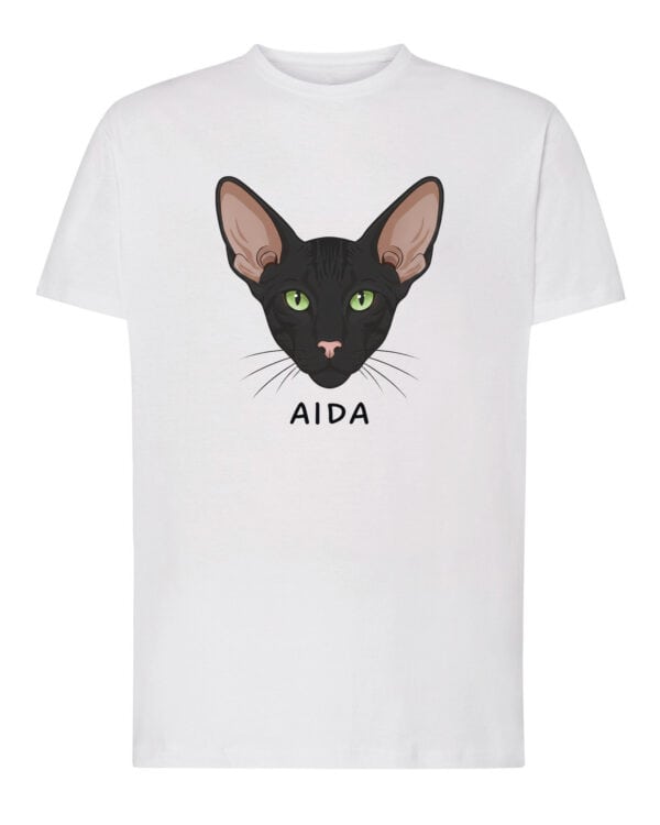 1602 (1) Koszulka Orientalny Czarny Personalizowana Kot Pupil