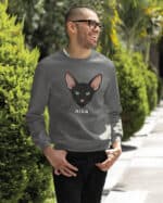 1602 (24) Bluza bez kaptura Orientalny Czarny <br>Personalizowana Kot Pupil