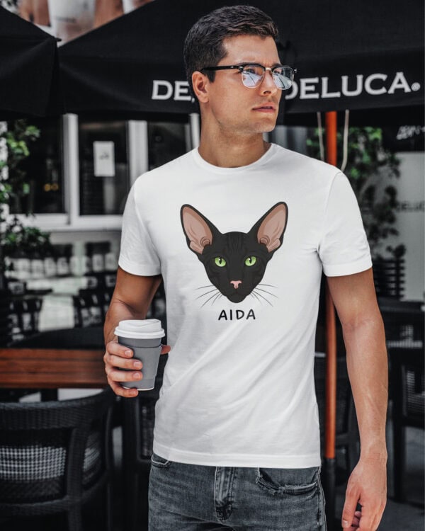 1602 (3) Koszulka Orientalny Czarny <br>Personalizowana Kot Pupil