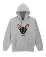 1602 (7) Bluza z kapturem Orientalny Czarny Personalizowana Kot Pupil