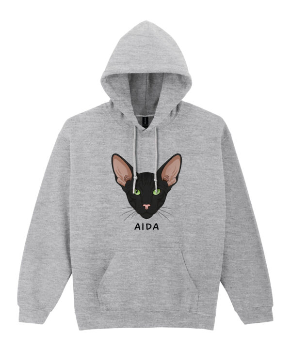 1602 (7) Bluza z kapturem Orientalny Czarny Personalizowana Kot Pupil