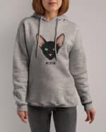 1602 (8) Bluza z kapturem Orientalny Czarny <br>Personalizowana Kot Pupil