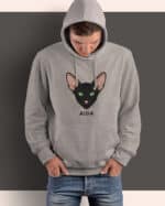 1602 (9) Bluza z kapturem Orientalny Czarny <br>Personalizowana Kot Pupil