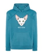 1603 (16) Bluza z kapturem Orientalny Biały <br>Personalizowana Kot Pupil