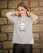 1603 (5) Koszulka Orientalny Biały <br>Personalizowana Kot Pupil