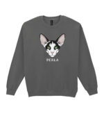 1604 (22) Bluza bez kaptura Orientalny Czarno biały <br>Personalizowana Kot Pupil