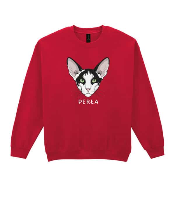 1604 (25) Bluza bez kaptura Orientalny Czarno biały <br>Personalizowana Kot Pupil