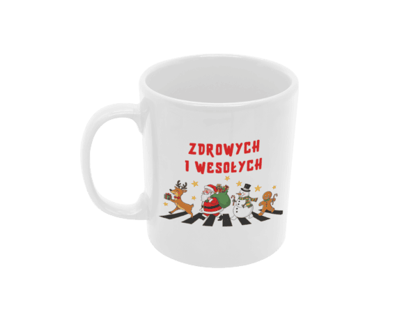 TL SUB MUG WH 1464 00 Kubek Świąteczny Mikołaj Parodia The Beatles