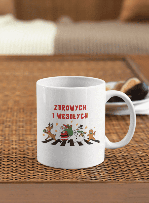 TL SUB MUG WH 1464 01 Kubek Świąteczny Mikołaj Parodia The Beatles