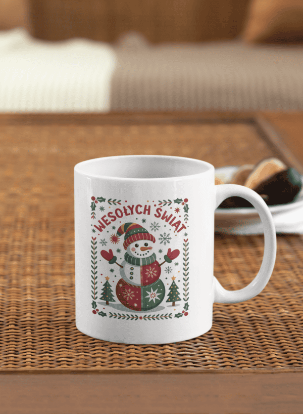 TL SUB MUG WH 1469 01 Kubek Świąteczny Wesołych Świąt Bałwanek