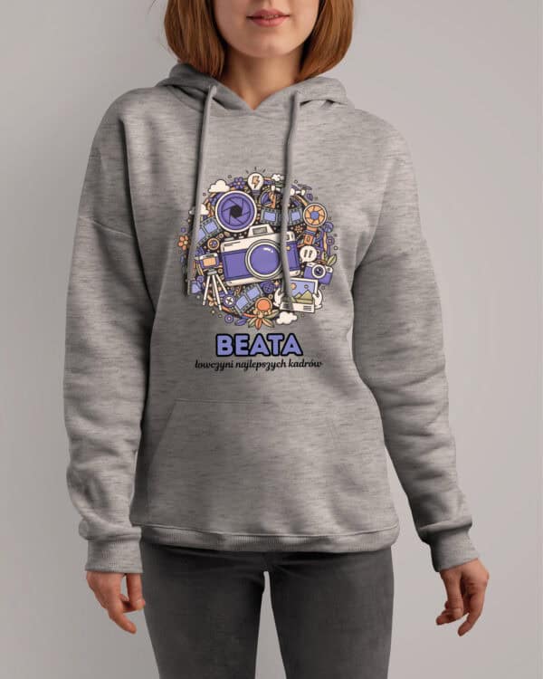 1607 (8) Bluza z kapturem <br>Fotograf Personalizowana Ilustracyjna