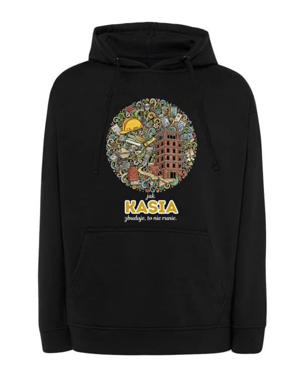 1609 (16) Bluza z kapturem Budowniczy Personalizowana Ilustracyjna
