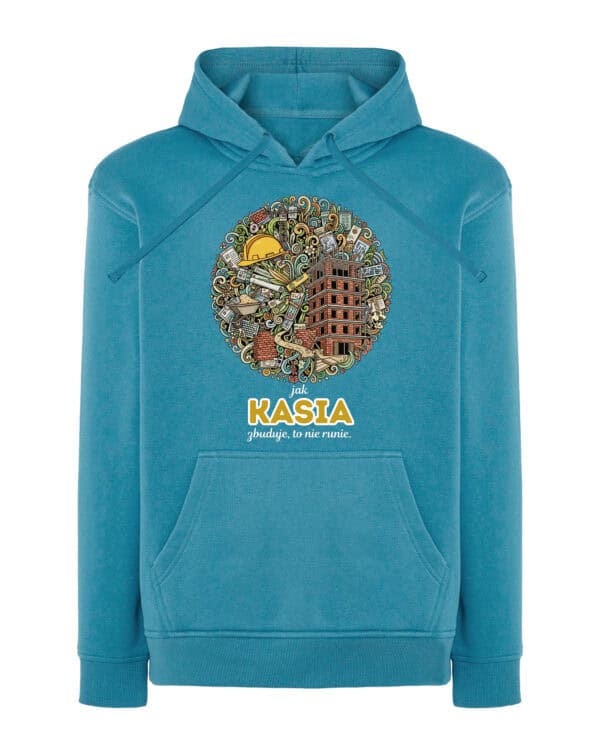 1609 (19) Bluza z kapturem <br>Budowniczy Personalizowana Ilustracyjna