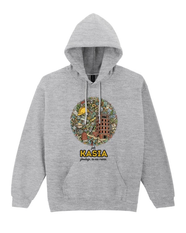 1609 (7) Bluza z kapturem <br>Budowniczy Personalizowana Ilustracyjna