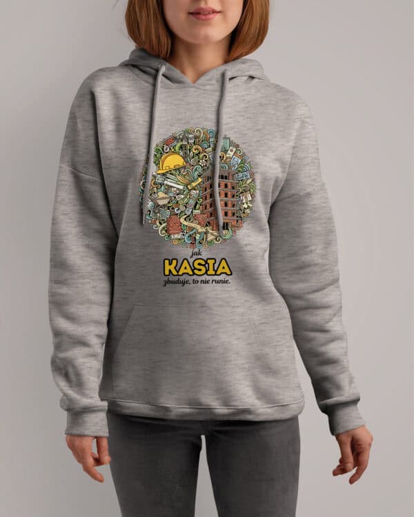 1609 (8) Bluza z kapturem <br>Budowniczy Personalizowana Ilustracyjna