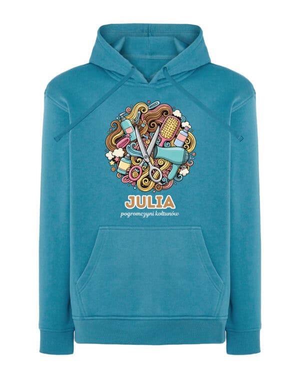 1611 (19) Bluza z kapturem <br>Fryzjer Personalizowana Ilustracyjna