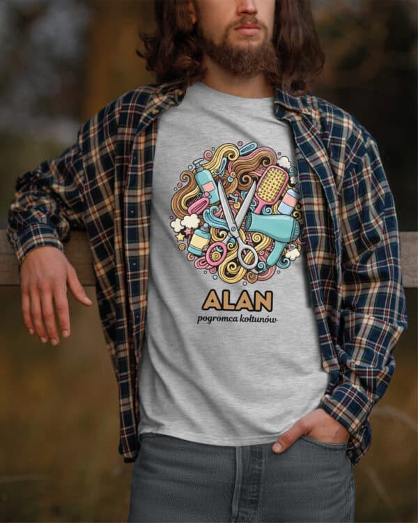 1611 (6) Koszulka Fryzjer Personalizowana Ilustracyjna