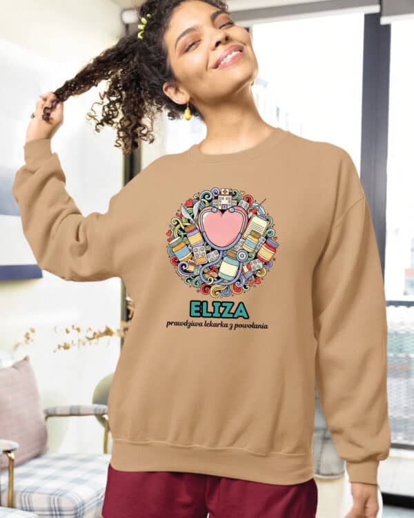 1615 (11) Bluza bez kaptura Lekarz <br>Personalizowana Ilustracyjna