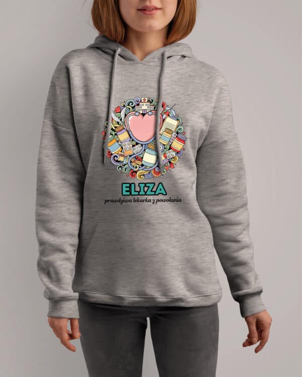 1615 (8) Bluza z kapturem <br>Lekarz Personalizowana Ilustracyjna