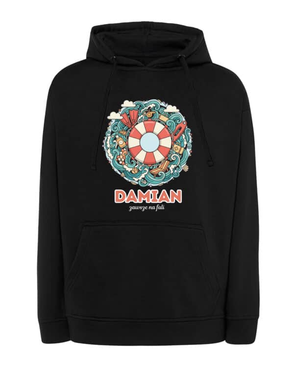 1619 (16) Bluza z kapturem Ratownik Personalizowana Ilustracyjna