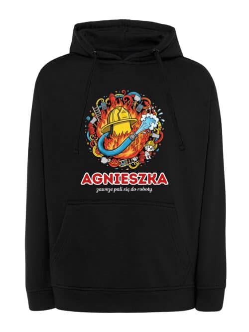 1620 (16) Bluza z kapturem Strażak Personalizowana Ilustracyjna