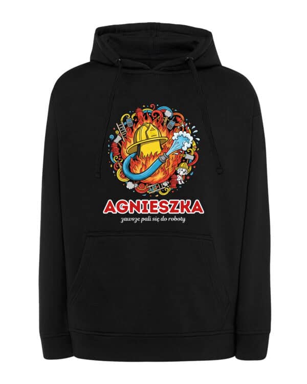 1620 (16) Bluza z kapturem Strażak Personalizowana Ilustracyjna