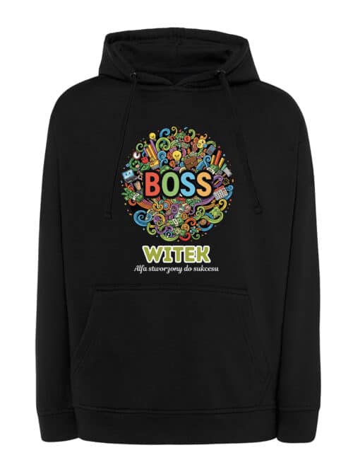 1621 (16) Bluza z kapturem dla Szefa Personalizowana Ilustracyjna