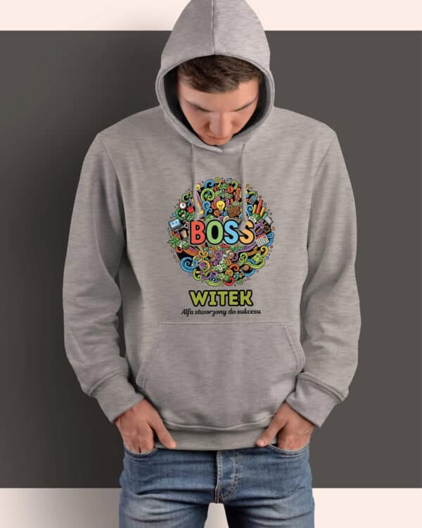 1621 (9) Bluza z kapturem dla Szefa <br>Personalizowana Ilustracyjna