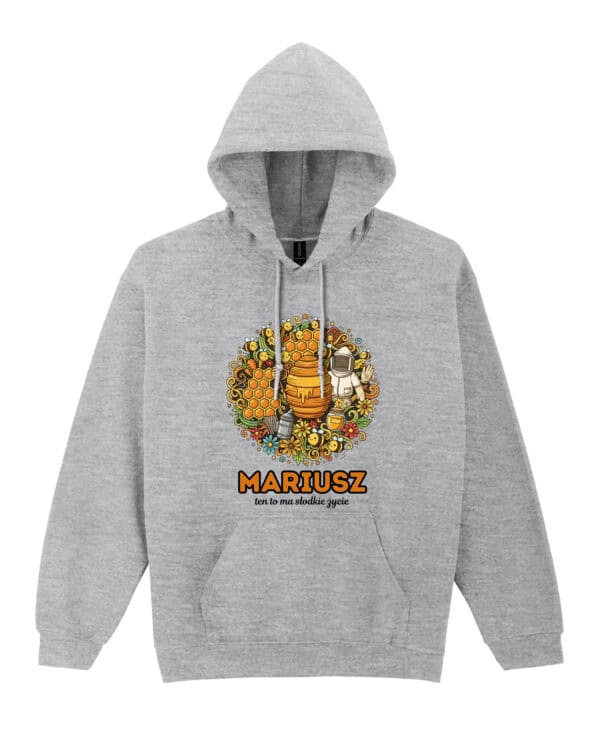 1623 (7) Bluza z kapturem <br>Pszczelarz Personalizowana Ilustracyjna