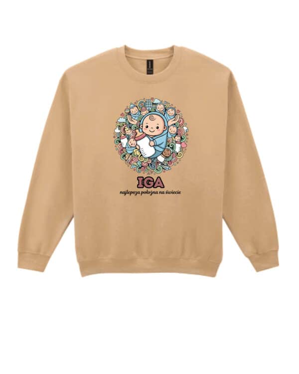 1625 (10) Bluza bez kaptura Położna <br>Personalizowana Ilustracyjna