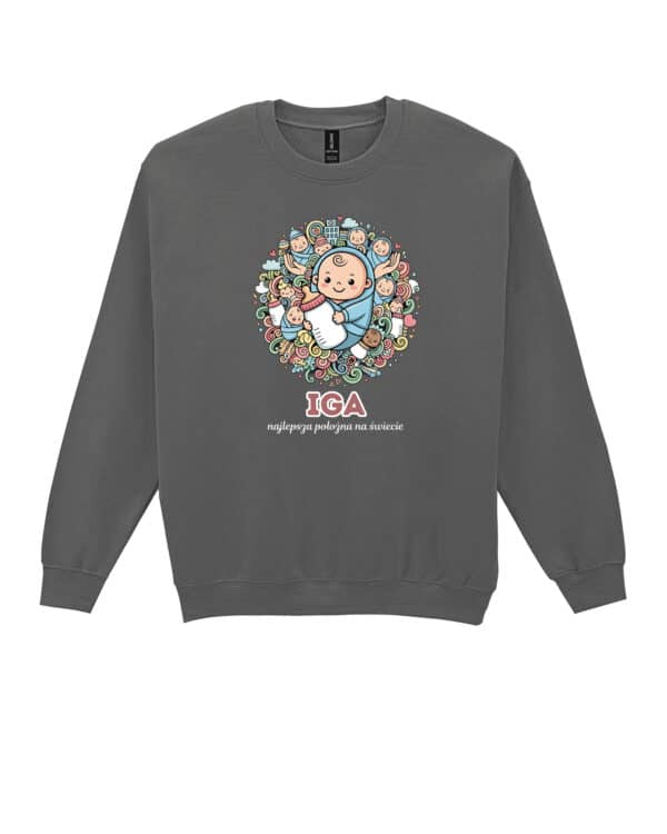 1625 (25) Bluza bez kaptura Położna <br>Personalizowana Ilustracyjna