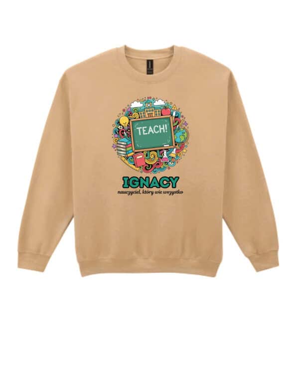 1626 (10) Bluza bez kaptura Nauczyciel <br>Personalizowana Ilustracyjna